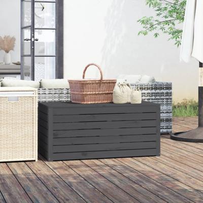 Tuinbox 101x50,5x46,5 cm massief grenenhout grijs
