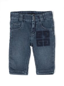 Givenchy Kids jean droit à logo embossé - Bleu