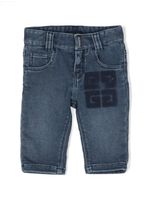 Givenchy Kids jean droit à logo embossé - Bleu - thumbnail