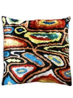 Les-Ottomans coussin en velours à motif jacquard - Noir - thumbnail