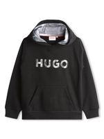 HUGO KIDS hoodie à logo imprimé - Noir - thumbnail