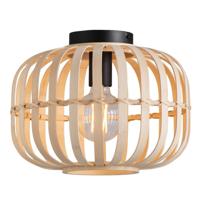 Leen Bakker - Plafondlamp Asher - Naturel - E27 - 23xØ33 Cm - Bamboe - Zwart
