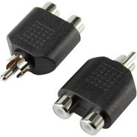 SpeaKa Professional SP-7870160 Cinch Audio Y-adapter [1x Cinch-stekker - 2x Cinch-koppeling] Zwart - thumbnail