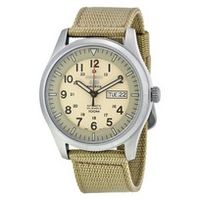 Horlogeband Seiko SNZG07J1 / 7S36-03J0 / 4A214JL Canvas Beige 22mm Horlogeband Seiko SNZG07J1 / 7S36-03J0 / 4A214JL Canvas Beige 22mm