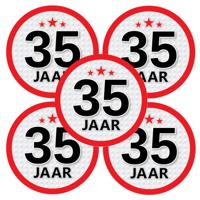 35 jaar leeftijd sticker - 5x - rond - Dia 15 cm - 35 jaar verjaardag - jubileum - leeftijd versieri