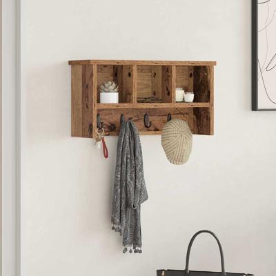 Wandgemonteerde kapstok Oud hout 50 x 16 x 26 cm Bewerkt hout