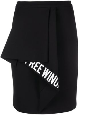 Off-White jupe imprimée à volants - Noir