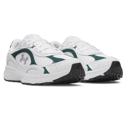 Under Armour Tech Runner Sneakers Heren Wit/Groen - Maat 43 - Kleur: WitGroen | Soccerfanshop