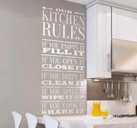 Muursticker kitchen rules