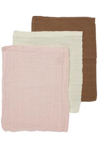 Meyco Washandjes 3-pack hydrofiel offwhite/soft pink/toffee