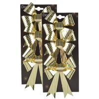 Kerst ornamenten strikken - 6x st - goud - 14 x 10 cm - kerstboomstrikjes