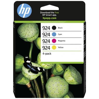 HP Inktcartridge 924 Origineel 4-pack Zwart, Geel, Cyaan, Magenta 6C3Z1NE