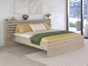 Tweepersoonsbed ESCAPE 160x200 cm japanse eik zonder lades