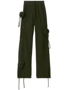 Burberry pantalon en laine Rose à lien de resserrage - Vert