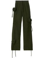 Burberry pantalon en laine Rose à lien de resserrage - Vert