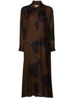 Uma Wang robe Amare à motif imprimé - Marron