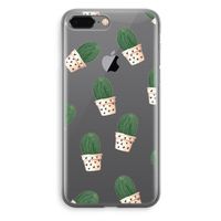 Cactusprint roze: iPhone 8 Plus Transparant Hoesje