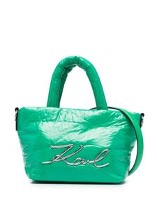 Karl Lagerfeld sac cabas à plaque logo K/Signature - Vert