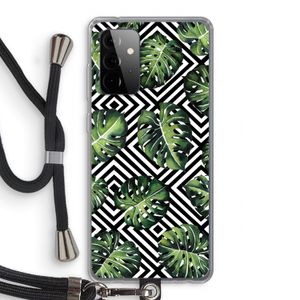Geometrische jungle: Samsung Galaxy A72 5G Transparant Hoesje met koord