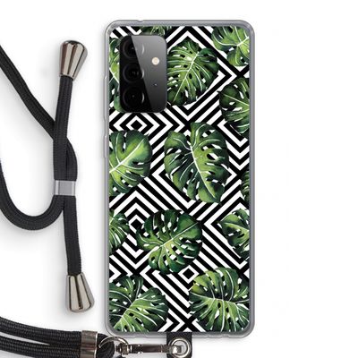 Geometrische jungle: Samsung Galaxy A72 5G Transparant Hoesje met koord