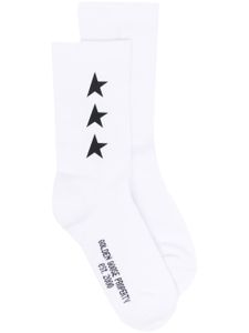 Golden Goose chaussettes à logo brodé - Blanc