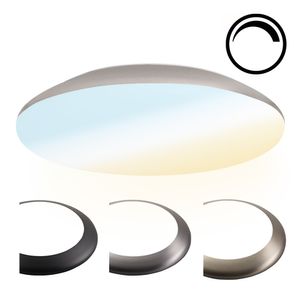 LED Bulkhead 38 cm - Plafondlamp - Wandarmatuur - 25W 2600 Lumen Dimbaar - CCT lichtkleur instelbaar - IK10 - Chroom - IP65 Waterdicht