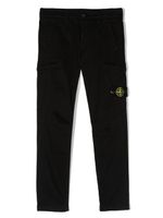 Stone Island Junior pantalon de jogging à patch Compass - Noir - thumbnail