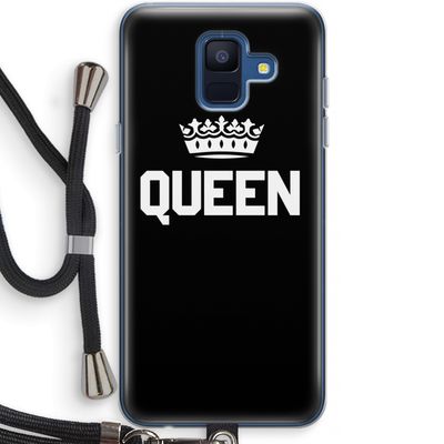 Queen zwart: Samsung Galaxy A6 (2018) Transparant Hoesje met koord