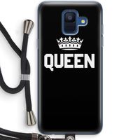 Queen zwart: Samsung Galaxy A6 (2018) Transparant Hoesje met koord