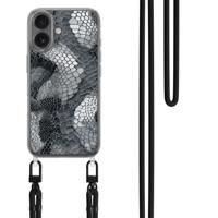 iPhone 17 hoesje met zwart koord - Python grijs
