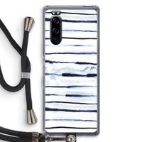 Ink Stripes: Sony Xperia 5 Transparant Hoesje met koord
