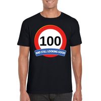 100 jaar verkeersbord t-shirt zwart heren 2XL  - - thumbnail