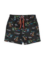 Stella McCartney Kids short de bain à imprimé requin - Noir