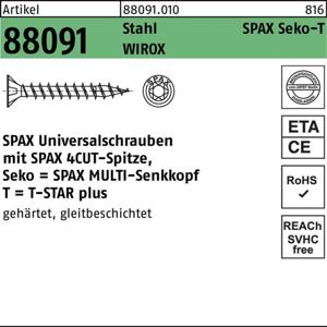 SPAX SPAX Seko-T 880910100045016 Verzonken schroeven 4.5 mm 16 mm T-STAR plus Staal WIROX 1000 stuk(s)