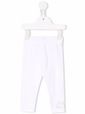 Moncler Enfant legging à logo imprimé - Blanc