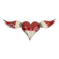 Decoratief Hart Gerecycled Metaal Rood (47 x 17 cm) - thumbnail