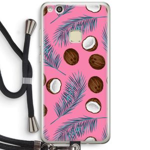 Kokosnoot roze: Huawei Ascend P10 Lite Transparant Hoesje met koord