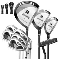 9-delig Compleet Golfclubset voor Rechtshandige Heren Inclusief Driver van Zinklegering in Grijs