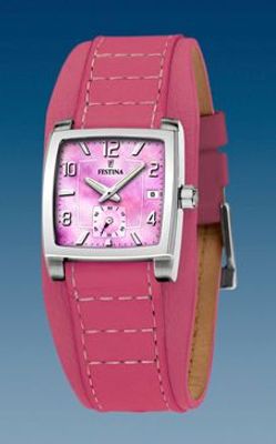 Horlogeband Festina F16181-5 Leder Roze 17mm