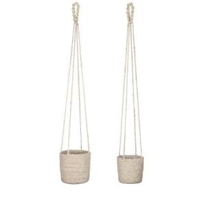 Mica Decorations Atlantic Mand voor Planten Set van 2 - Ø16 cm - Crème