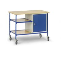 Fetra Hauptartikel 5864 Tafel en kabinetwagen Staal Poedercoating Laadvermogen (max.): 150 kg Stralend blauw (RAL 5007) - thumbnail