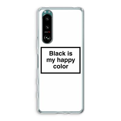 Black is my happy color: Sony Xperia 5 III Transparant Hoesje