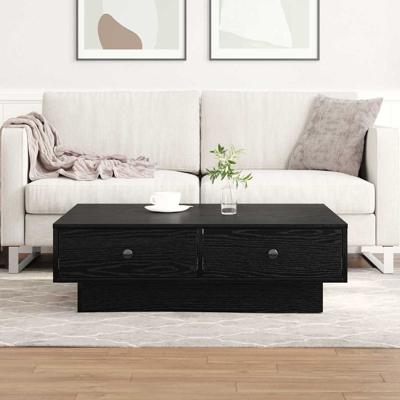 Salontafel Zwart eiken 90 x 90 x 28 cm Bewerkt hout