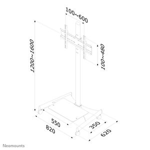 Neomounts Verrijdbaar flatscreen meubel PLASMA-M1600 houder