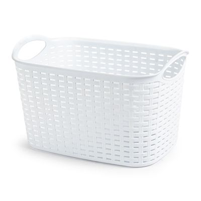 Opbergmand/kastmandje - 19 liter - ivoor wit - kunststof - 29 x 39 x 25 cm