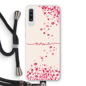 Hartjes en kusjes: Samsung Galaxy A70 Transparant Hoesje met koord