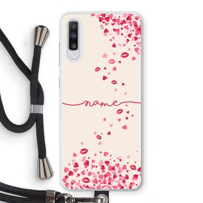 Hartjes en kusjes: Samsung Galaxy A70 Transparant Hoesje met koord