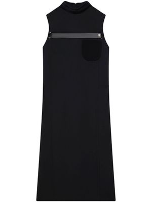 Courrèges robe en sergé à bretelles - Noir
