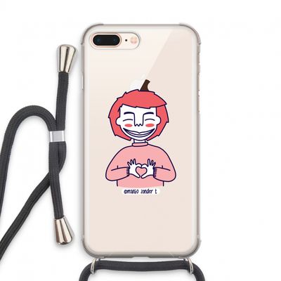 Hartje: iPhone 8 Plus Transparant Hoesje met koord