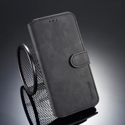 DG. MING Retro olie kant horizontale Flip Case voor iPhone XS Max met houder & Card Slots & portefeuille (zwart)